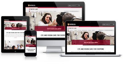 Optometry Clinic website on a variety of devices